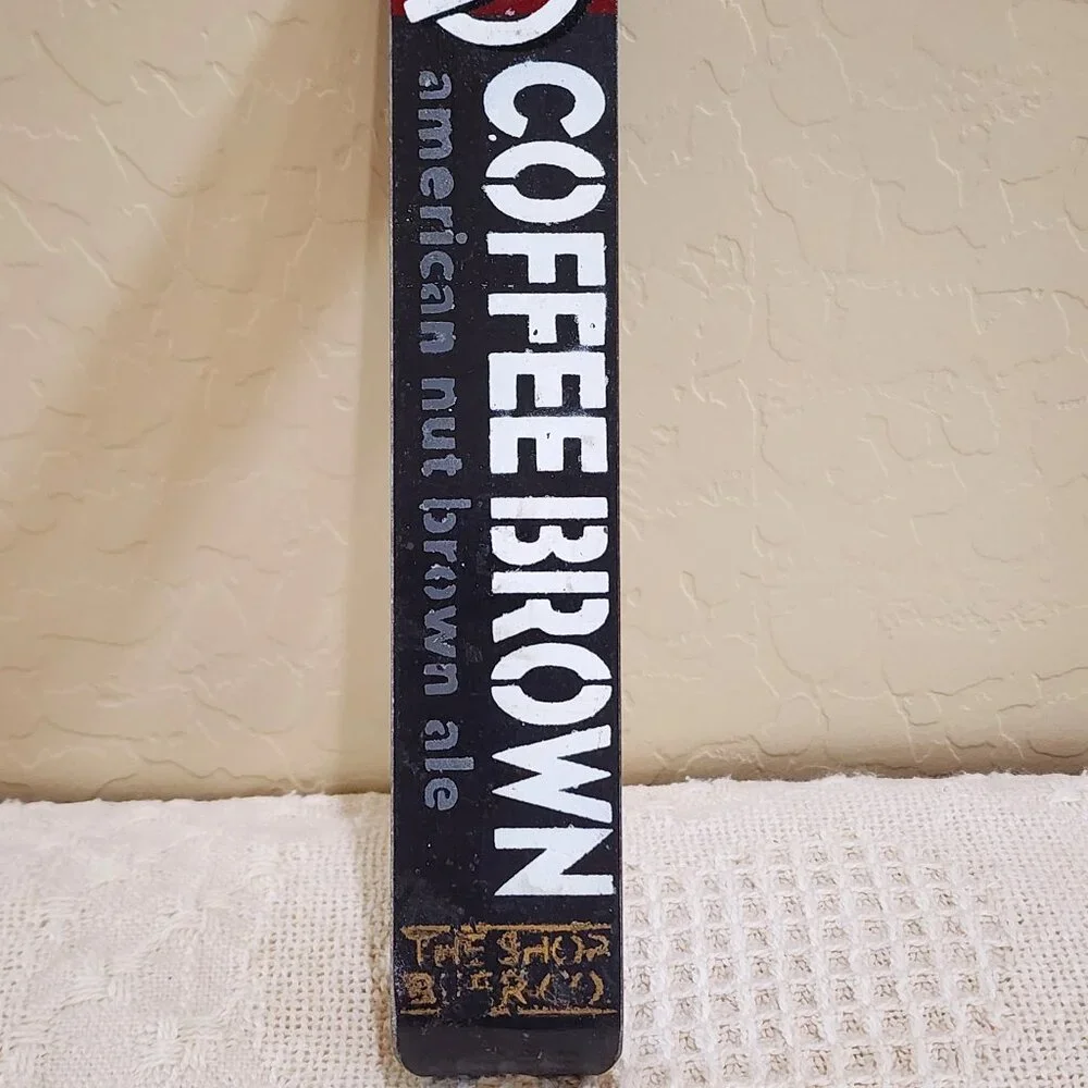 The Shop Beer Co COFFEE BROWN American Nut Brown Ale Metal Beer Pull Tap Handle